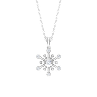 Pendentif flocon de neige unique à coupe ronde pour cadeau de Noël