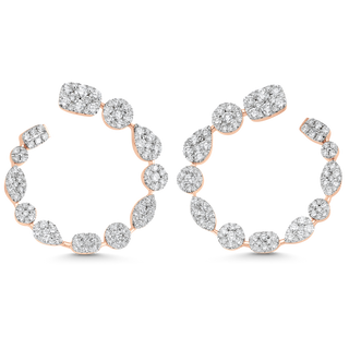 Boucles d'oreilles créoles rondes en diamant et moissanite 4,05 TCW