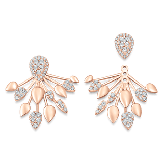 Boucles d'oreilles à oreille en diamant et moissanite ronde de 1,92 TCW