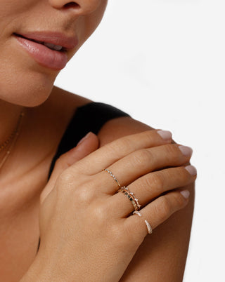 Alianza de boda de moissanita con diamante en talla baguette de 0,11 ct