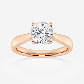 3.0CT Cushion Cathedral Set Moissanite Diamond Solitaire Engagement Ring In 14K Solid Gold