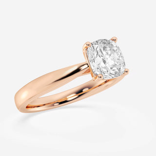 3.0CT Cushion Cathedral Set Moissanite Diamond Solitaire Engagement Ring In 14K Solid Gold