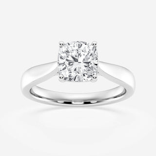 Bague de fiançailles solitaire en or massif 14 carats avec diamant en moissanite serti cathédrale coussin 3,0 ct