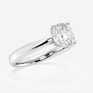 Bague de fiançailles solitaire en or massif 14 carats avec diamant en moissanite serti cathédrale coussin 3,0 ct