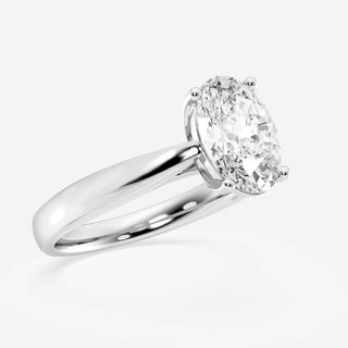 Bague de fiançailles solitaire en diamant moissanite ovale de 2,0 ct avec monture cathédrale