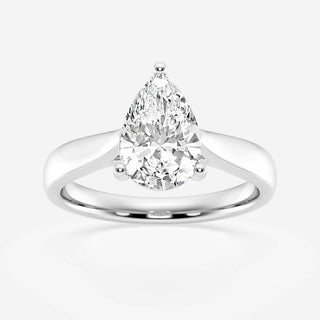 3.0CT Pear Moissanite Diamond Solitaire Engagement Ring With Solitaire Setting