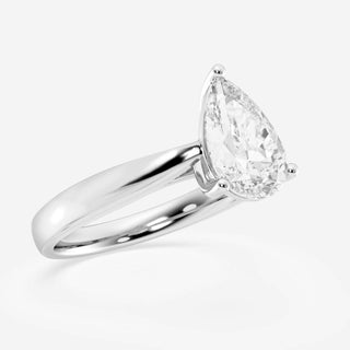 3.0CT Pear Moissanite Diamond Solitaire Engagement Ring With Solitaire Setting