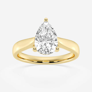 Bague de fiançailles solitaire en diamant et moissanite en forme de poire de 3,0 ct avec monture solitaire