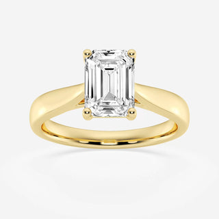 2.0CT Emerald Cut Cathedral Set Moissanite Diamond Solitaire Engagement Ring For Women