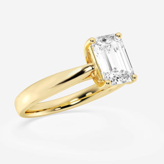 2.0CT Emerald Cut Cathedral Set Moissanite Diamond Solitaire Engagement Ring For Women