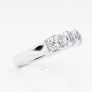 Cushion F-VS2 Lab Grown Diamond Five Stone Wedding Band