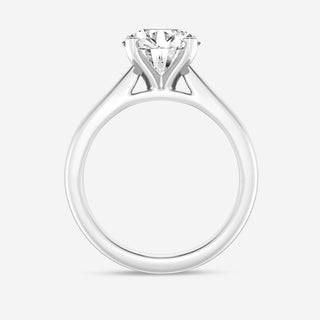 Bague de fiançailles solitaire en or massif 14 carats avec diamant rond en moissanite de 2,0 ct pour femme