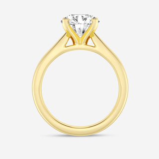 Bague de fiançailles solitaire en or massif 14 carats avec diamant rond en moissanite de 2,0 ct pour femme