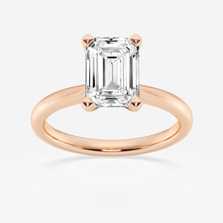 Bague de fiançailles en diamant Moissanite taille émeraude 2,0 ct pour femme avec monture solitaire