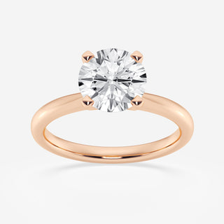 Bague de fiançailles solitaire en or massif avec diamant rond en moissanite de 2,0 ct pour femme