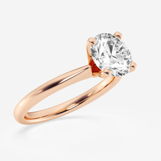 Bague de fiançailles solitaire en or massif avec diamant rond en moissanite de 2,0 ct pour femme