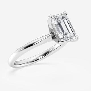 Bague de fiançailles en diamant Moissanite taille émeraude 2,0 ct pour femme avec monture solitaire