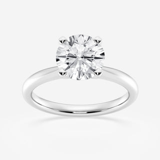 Bague de fiançailles solitaire en or massif avec diamant rond en moissanite de 2,0 ct pour femme