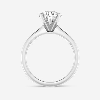 Bague de fiançailles solitaire en or massif avec diamant rond en moissanite de 2,0 ct pour femme