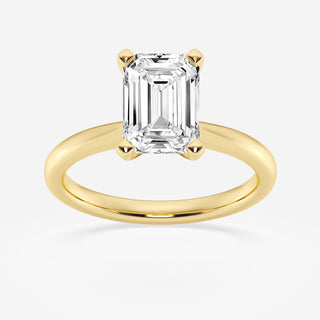 Bague de fiançailles en diamant Moissanite taille émeraude 2,0 ct pour femme avec monture solitaire