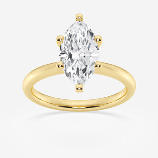 Bague de fiançailles solitaire en diamant à six griffes et moissanite de taille marquise de 2,0 ct