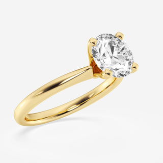 Bague de fiançailles solitaire en or massif avec diamant rond en moissanite de 2,0 ct pour femme