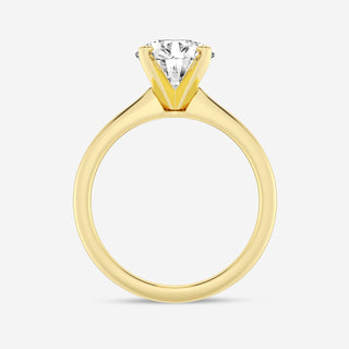 Bague de fiançailles solitaire en or massif avec diamant rond en moissanite de 2,0 ct pour femme