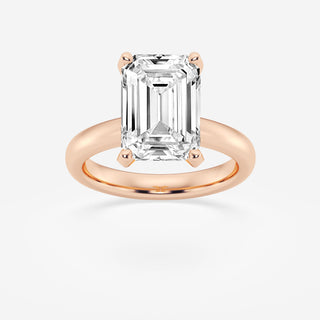 Bague de fiançailles solitaire en or massif 18 carats avec diamant moissanite taille émeraude de 4,0 ct