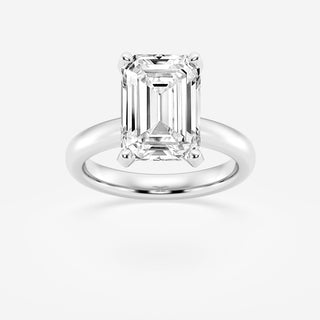 Bague de fiançailles solitaire en or massif 18 carats avec diamant moissanite taille émeraude de 4,0 ct