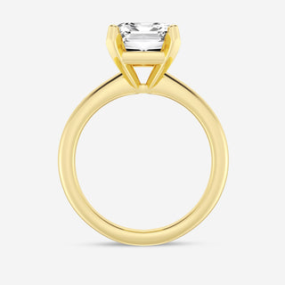 Bague de fiançailles solitaire en or massif 18 carats avec diamant moissanite taille émeraude de 4,0 ct