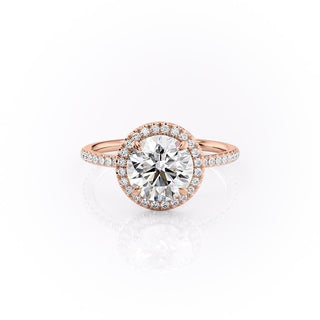 Bague de fiançailles halo en moissanite de forme ronde de 1,90 ct