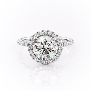 1.90 CT Round Shaped Moissanite Halo Engagement Ring