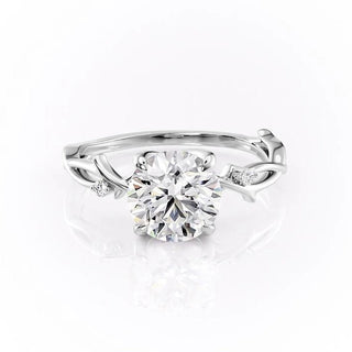 1.90 CT Round Shaped Moissanite Twig Engagement Ring