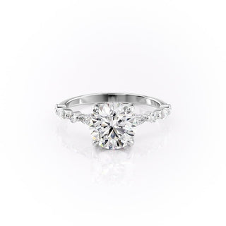 Bague de fiançailles solitaire en moissanite de forme ronde de 1,60 ct