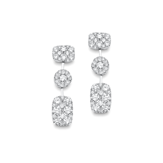 Boucles d'oreilles en grappe de diamants en moissanite ronde de 1,64 TCW