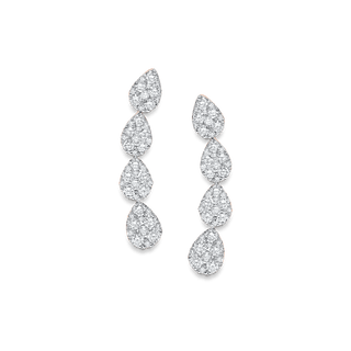 Boucles d'oreilles à oreilles rampantes en diamant et moissanite ronde de 0,64 TCW