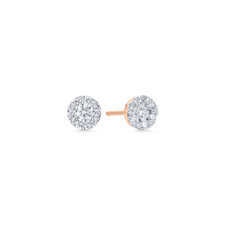 Boucles d'oreilles à tige en diamant et moissanite ronde de 0,41 TCW