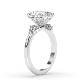 1.0-3.0 CT Radiant Diamond Cluster Engagement Ring