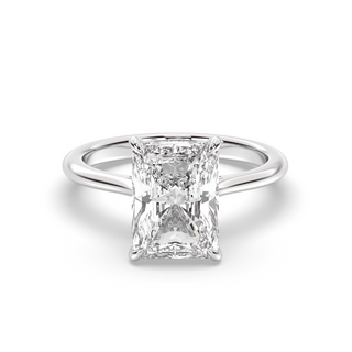 1.0-3.0 CT Radiant E-VVS1 Diamond Hidden Halo Engagement Ring