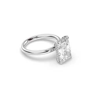 1.50-3.50 CT Radiant  Diamond Hidden Halo Engagement Ring