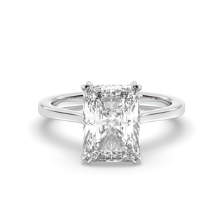 Bague de fiançailles avec halo caché en diamant radiant de 1,0 à 3,0 ct