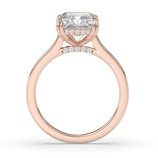 1.0-3.0 CT Radiant Diamond Hidden Halo Engagement Ring