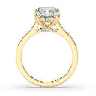 1.0-3.0 CT Radiant Diamond Hidden Halo Engagement Ring