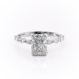 2.1 CT Radiant Shaped Stones Solitaire Diamond Engagement Ring