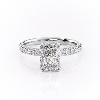 Bague de fiançailles avec solitaire en diamant de forme radiante de 2,0 ct