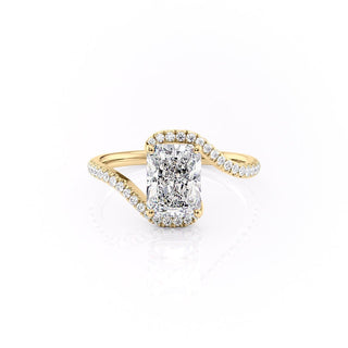 2.0 CT Radiant Shaped Moissanite Bypass Engagement Ring