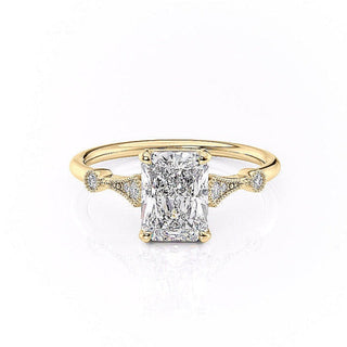 Bague de fiançailles avec solitaire en moissanite taille radiant de 1,04 ct