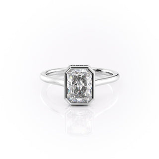 2.1 CT Radiant Cut Bezel Solitaire Moissanite Engagement Ring