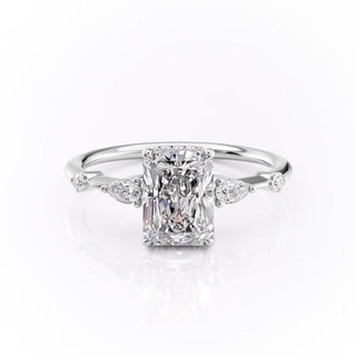 Bague de fiançailles solitaire en moissanite de forme radiante de 2,1 ct