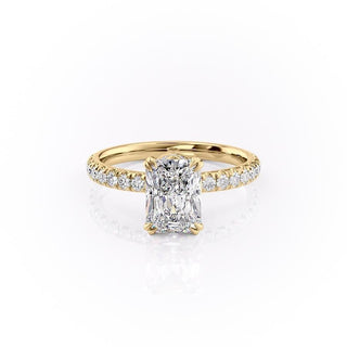 Bague de fiançailles avec solitaire en diamant de forme radiante de 2,0 ct